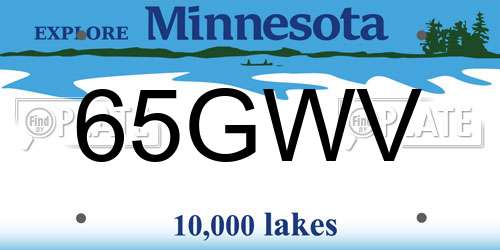 65GWV Minnesota License Plate