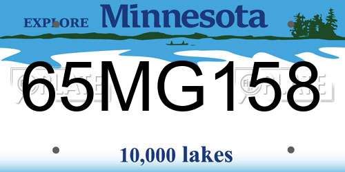 65MG158 Minnesota License Plate