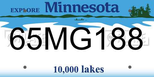 65MG188 Minnesota License Plate