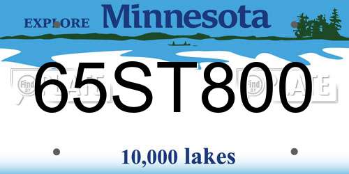 65ST800 Minnesota License Plate