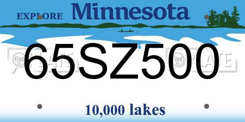 65SZ500 Minnesota License Plate