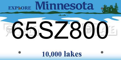 65SZ800 Minnesota License Plate
