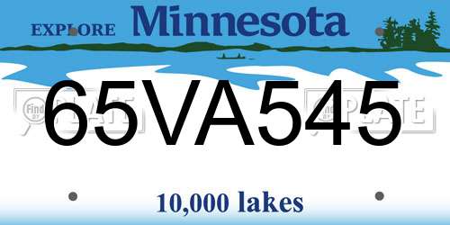 65VA545 Minnesota License Plate