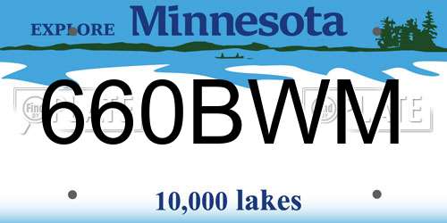 660BWM Minnesota License Plate