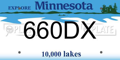 660DX Minnesota License Plate