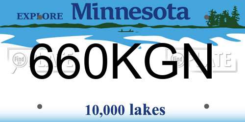 660KGN Minnesota License Plate