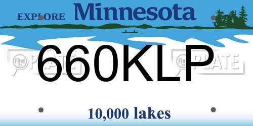660KLP Minnesota License Plate