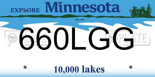 660LGG Minnesota License Plate