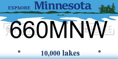 660MNW Minnesota License Plate