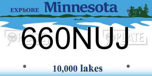 660NUJ Minnesota License Plate