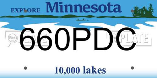 660PDC Minnesota License Plate
