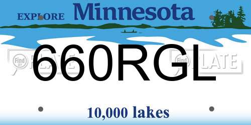 660RGL Minnesota License Plate