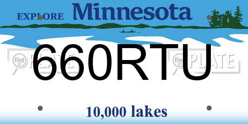 660RTU Minnesota License Plate