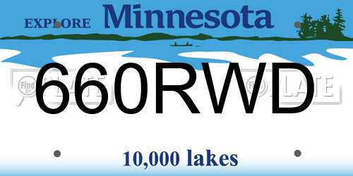 660RWD Minnesota License Plate
