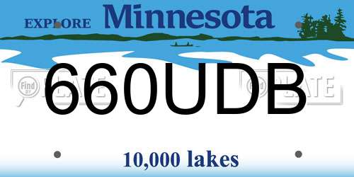 660UDB Minnesota License Plate