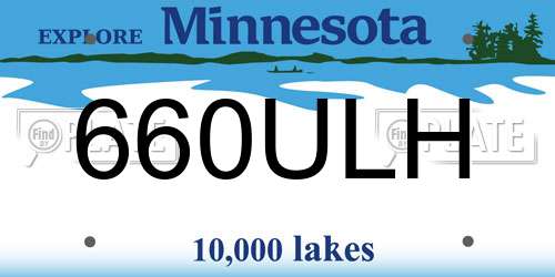660ULH Minnesota License Plate