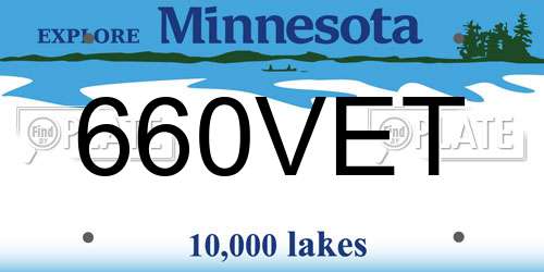660VET Minnesota License Plate