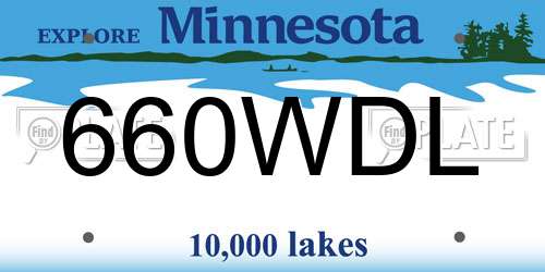 660WDL Minnesota License Plate