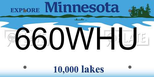 660WHU Minnesota License Plate
