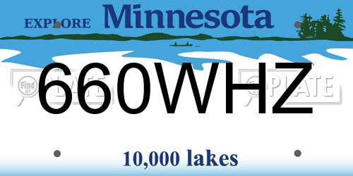 660WHZ Minnesota License Plate
