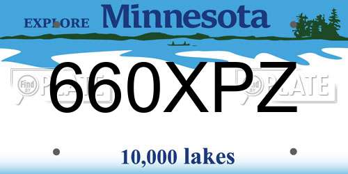 660XPZ Minnesota License Plate