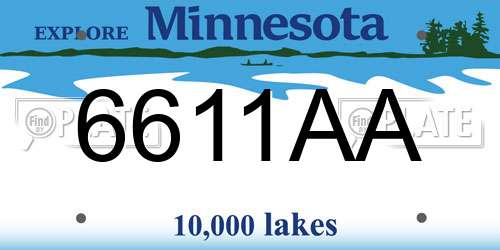 6611AA Minnesota License Plate