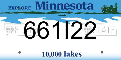 661I22 Minnesota License Plate