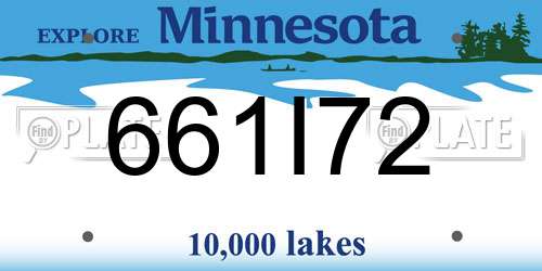 661I72 Minnesota License Plate