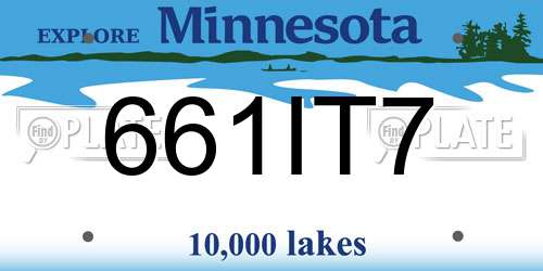 661IT7 Minnesota License Plate