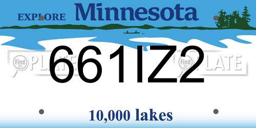 661IZ2 Minnesota License Plate