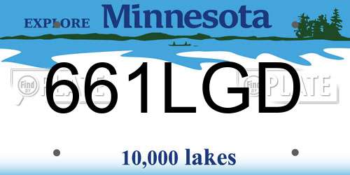 661LGD Minnesota License Plate