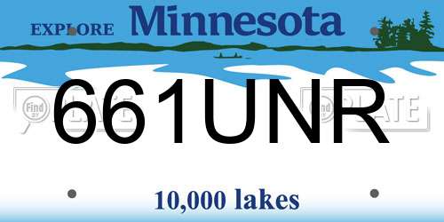 661UNR Minnesota License Plate