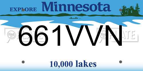 661VVN Minnesota License Plate