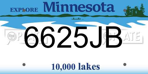 6625JB Minnesota License Plate
