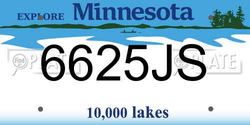 6625JS Minnesota License Plate