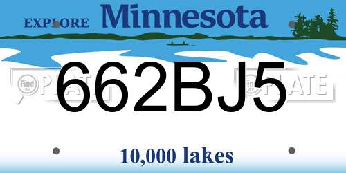 662BJ5 Minnesota License Plate
