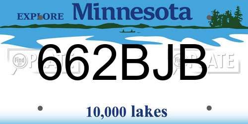 662BJB Minnesota License Plate