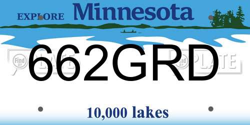 662GRD Minnesota License Plate