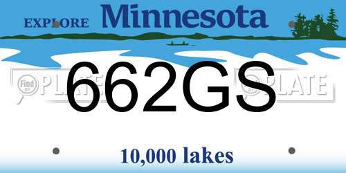 662GS Minnesota License Plate