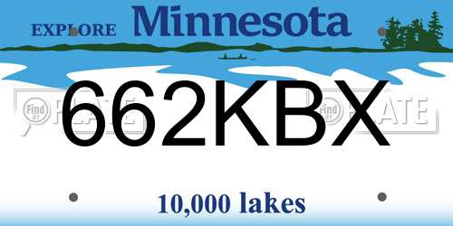 662KBX Minnesota License Plate