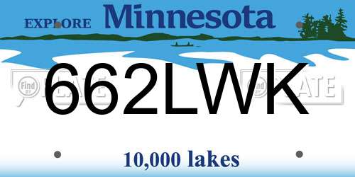 662LWK Minnesota License Plate