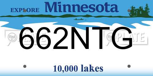 662NTG Minnesota License Plate