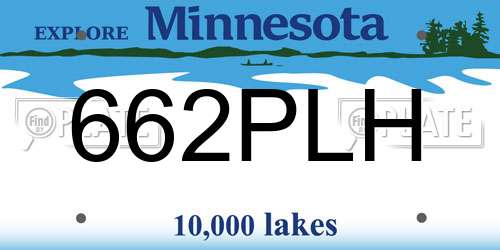 662PLH Minnesota License Plate