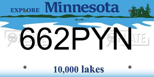 662PYN Minnesota License Plate