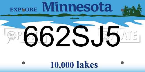 662SJ5 Minnesota License Plate
