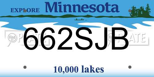 662SJB Minnesota License Plate