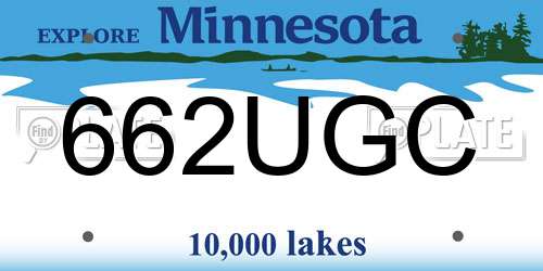 662UGC Minnesota License Plate