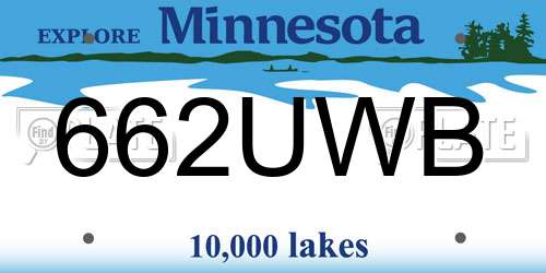662UWB Minnesota License Plate