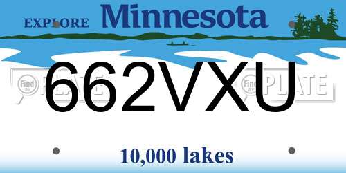 662VXU Minnesota License Plate