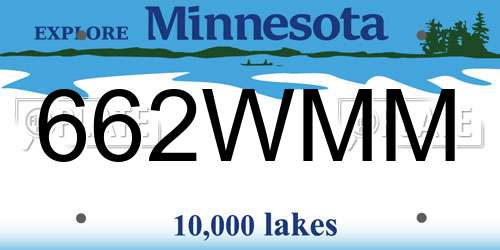 662WMM Minnesota License Plate